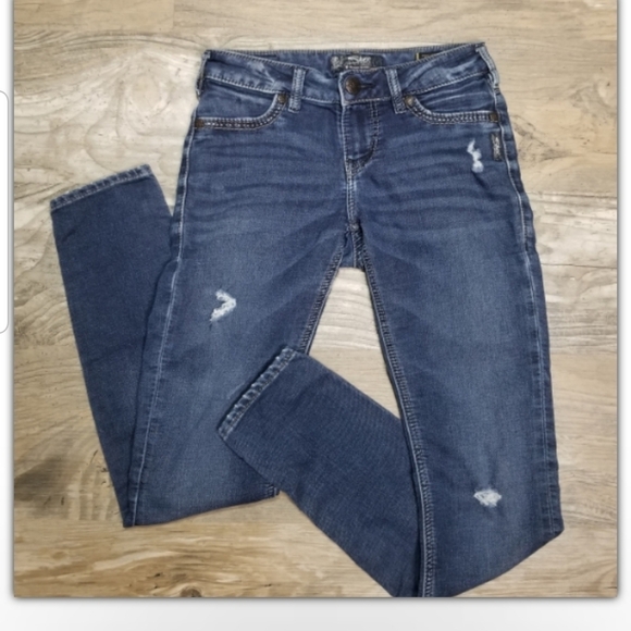 Silver mid super skinny Jean's size 27 - Picture 1 of 5